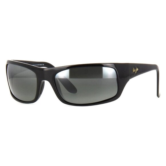A1480Z New MAUI JIM Peahi Black Polarised Wraparound 202 02 Sunglasses Women - Picture 1 of 4